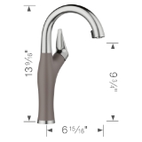 Blanco 443042 Faucet, Artona, PVD Steel/Volcano Gray, 1 Handle, 1.5 gpm Flow Rate