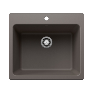 Blanco 443116 LIVEN SILGRANIT® Laundry Sink, Rectangle Shape, 12-1/2 in H x 25 in W x 22 in D, Drop-In/Undermounting, Granite, Volcano Gray