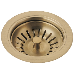 DELTA® 72010-CZ Kitchen Sink Flange and Strainer, 4-1/2 in Nominal, 4-1/2 in OAL, Tailpiece Connection, Brass, Brilliance® Champagne Bronze