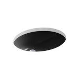 Kohler® 2210-7 Caxton® Bathroom Sink with Overflow Drain, Oval Shape, 19-1/4 in W x 16-1/4 in D x 7-1/2 in H, Undermount, Vitreous China, Black