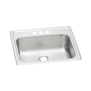 Elkay® PSLVR19170 Celebrity® Bathroom Sink, Rectangle Shape, 19 in W x 17 in D x 6-1/8 in H, Top Mounting, 304 Stainless Steel, Brilliant Satin