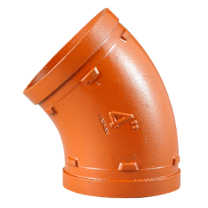 SHURJOINT SJT71113P Model 7111 Regular Radius Elbow, 3 in Nominal, Grooved End Style, Ductile Iron, Painted