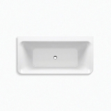 Sterling® 96133-0 Unwind™ Back-To-Wall Seamless Bathtub, 59-1/16 in L x 29-1/2 in W, Center Toe-Tap Drain, White