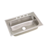 DAYTON® DPC133220 PREMIUM Kitchen Sink, Premium Highlighted Satin, Rectangle Shape, 28 in L x 15-3/4 in W x 8 in D Bowl, 33 in L x 22 in W x 8-1/4 in H, Top Mount, 300 Stainless Steel