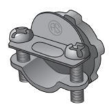 Appleton® NEER™ C-500 2-Screw Service Entrance Cable Connector, 3/8 in Knockout, 14/2 to 12/2 AWG Conductor, Die Cast Zinc