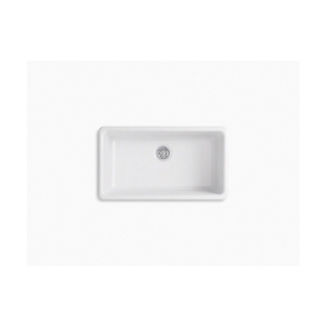 Kohler® 5707-FF Iron/Tones® Kitchen Sink, Rectangular Shape, 33 in W x 18-3/4 in D x 9-5/8 in H, Top/Undermount, Enameled Cast Iron, Sea Salt™