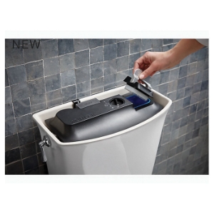 Kohler® 5711-95 Corbelle® Toilet Tank with AquaPiston® Flush Technology, 1.28 gpf, Left Hand Polished Chrome Trip Lever Flush, Ice Grey