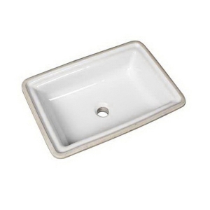 Mansfield® 234 WH Brentwood™ Transitional Lavatory Sink With Front Overflow, Rectangle Shape, 20-5/16 in W x 14-3/16 in D x 6-3/4 in H, Undercounter/Wall Mount, Vitreous China, White