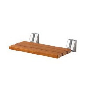 Steamist® 9104 Tilt-up Bath and Shower Seat, Wall Mount, Wood, Brushed Nickel