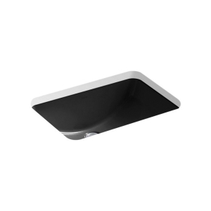 Kohler® 2214-7 Ladena® Bathroom Sink with Overflow Drain, Rectangular Shape, 20-7/8 in W x 14-3/8 in D x 8-1/8 in H, Undermount, Vitreous China, Black