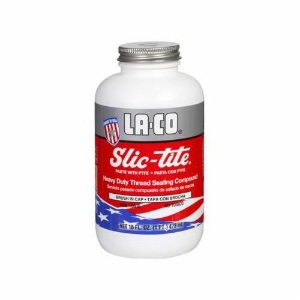 LA-CO® 042029 Slic-Tite® Premium Grade Pipe Thread Sealant, 1 pt Brush-In Cap Bottle, White