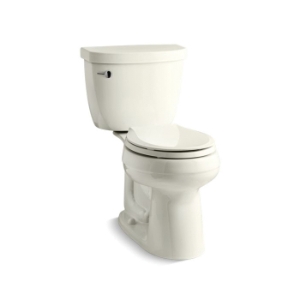 Kohler® 3851-96 2-Piece Toilet, Cimarron® Comfort Height®, Round Bowl, 16-1/2 in H Rim, 10 in Rough-In, 1.28 gpf, Biscuit