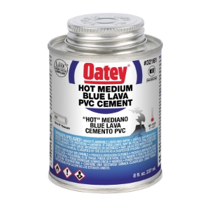 Oatey® Blue Lava™ 32161 Low VOC Medium Body Medium Hot PVC Cement, 8 oz Container, Blue