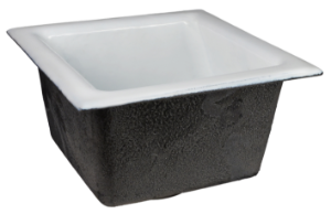 Sioux Chief 861-Q2326 861 No Hub Floor Sinks, 3 in Drain Opening, 8.69 in H x 12.22 in W, Squared Shape