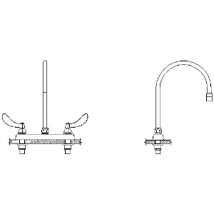 DELTA® 26C3944-R7 Sink Faucet, 1.5 gpm Flow Rate, 8 in Center, Gooseneck Spout, Chrome, 2 Handles