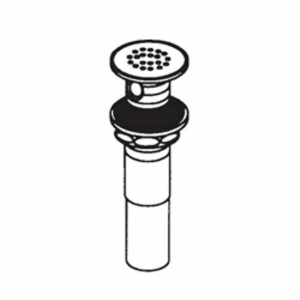 Moen® 14750 Grid Strainer Waste Assembly with Overflow, 1-1/4 in Nominal, 2-1/8 in, Brass Drain, Brushed Nickel