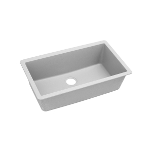 Elkay® ELGRU13322WH0 Quartz Classic® Traditional Kitchen Sink, White, Rectangle Shape, 30-1/4 in L x 16-5/16 in W Bowl x 9-7/16 in D Bowl, 33 in L x 18-7/16 in W x 9-7/16 in H, Undermounting