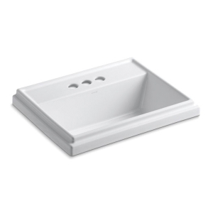 Kohler® 2991-4-0 Tresham® 21-3/4 in Rectangular Drop-In Bathroom Sink, White