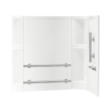 Sterling® 71244123-0 Bath/Shower Wall Set with Grab Bars, Accord®, 60 in L x 30 in W, Solid Vikrell®