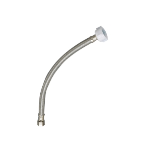 Keeney PP23805 EZ Braided Toilet Supply Line, 3/8 x 7/8 in Nominal, Compression x Ballcock End Style, 12 in L, Stainless Steel