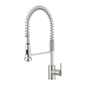 Danze® D455258SS Parma® Pre-Rinse Kitchen Faucet, 1.75 gpm Flow Rate, 360 deg Swivel Spout, Stainless Steel, 1 Handle