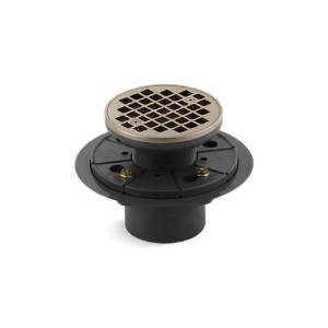 Kohler® 9135-BV ClearFlo™ Round Shower Drain, PVC/Brass Drain, Vibrant® Brushed Bronze