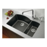 Blanco 440199 DIAMOND™ SILGRANIT® II Kitchen Sink, Rectangle Shape, 1 Faucet Hole, 33 in W x 22 in D, Drop-In Mount, Granite, Anthracite