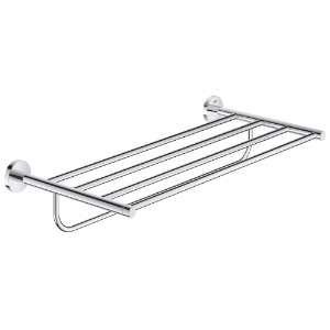GROHE 40800001 Multi Bath Towel Rack With Integrated Towel Bar, Essentials, 21-5/8 in L x 10-5/8 in W x 4-3/8 in H, 5 Bars