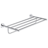 GROHE 40800001 Multi Bath Towel Rack With Integrated Towel Bar, Essentials, 21-5/8 in L x 10-5/8 in W x 4-3/8 in H, 5 Bars, StarLight® Polished Chrome