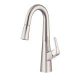 Gerber® D150518SS Vaughn™ Pull-Down Prep Faucet, 1.75 gpm Flow Rate, Stainless Steel, 1 Handle, 1 Faucet Hole
