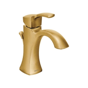 Moen® 6903BG Voss™ Low Arc Centerset Bathroom Faucet, 1.2 gpm, 4.68 in H Spout, 1 Handle, Lift Rod Drain, 1 Faucet Hole, Brushed Gold