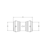 Sharkbite® SB014135 2XL Large Diameter Pipe Reducing Coupling, 1-1/2 x 1-1/4 in Nominal, Push-Fit End Style, Brass