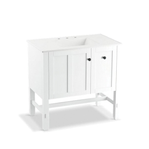 Kohler® 5288-1WA Tresham® Vanity, 34-1/2 in OAH x 36 in OAW x 22 in OAD, Freestanding Mount, Linen White Cabinet