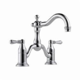 Brizo® 65536LF-PC Tresa® Widespread Bridge Lavatory Faucet, Commercial, 1.5 gpm Flow Rate, 5-1/2 in H Spout, 8 in Center, Polished Chrome, 2 Handles, Pop-Up Drain