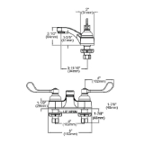 Elkay® LK402T4 Exposed Centerset Bathroom Faucet, Polished Chrome, 2 Handles, 0.5 gpm Flow Rate