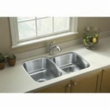 Sterling® 11409-NA Kitchen Sink with SilentShield® Technology, McAllister®, Luster, Rectangle Shape, 14-1/4 in Left, 14-1/4 in Right L x 18-1/2 in Left, 15-3/4 in Right W x 8-5/16 in Left, 8-5/16 in Right D Bowl, 31-3/4 in L x 20-3/4 in W x 8 in H