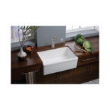 Elkay® SWUF28179WH Apron Front Sink, Rectangle Shape, 29-7/8 in W x 19-3/4 in D x 10-1/16 in H, Apron Front Mount, Fireclay, White