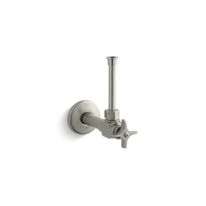 Kohler® 7653-BN 1/2 in Angle Supply With Stop, Cross Handle and Rigid Vertical Tube, Vibrant Brushed Nickel