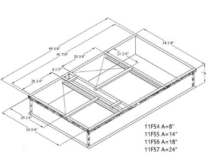 Allied Commercial™ 11F55 C1CURB71B-1 Downflow Hybrid Roof Curb, 12 in H