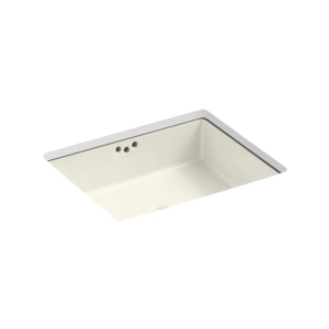 Kohler® 2330-96 Kathryn® Bathroom Sink with Overflow Drain, Rectangular Shape, 19-3/4 in W x 15-5/8 in D x 6-1/4 in H, Undermount, Vitreous China, Biscuit