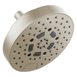 Brizo® 87492-BN ESSENTIAL™ Linear Multi-Function Universal Showerhead with H2Okinetic® Technology and Touch-Clean® Technology, 1.75 gpm Max Flow, 5 Sprays, Wall Mount, 7 in Dia x 4-1/2 in H Head, Brushed Nickel