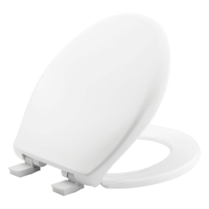 Bemis® 200E4 000 Toilet Seat With Cover, AFFINITY ™, Round Bowl, Closed Front, Plastic, White, Adjustable Hinge
