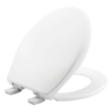 Bemis® 200E4 000 Toilet Seat with Cover, AFFINITY ™, Round Bowl, Closed Front, Plastic, White, Adjustable Hinge