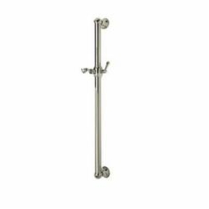 Rohl® 1270STN Decorative Grab Bar with Lever Handle Slider, 38-9/16 in L, Satin Nickel, Solid Brass