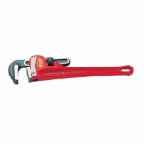 RIDGID® 31005 Heavy Duty Straight Pipe Wrench, 1 in Pipe, 8 in OAL, Floating Forged Hook Jaw, Ductile Iron Handle, Knurled Nut Adjustment, Red