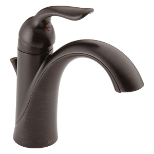 DELTA® 538-RBMPU-DST Lahara® Centerset Lavatory Faucet, 1.2 gpm, 3-15/16 in H Spout, 1 Handle, Pop-Up Drain, 1/3 Faucet Holes, Venetian Bronze, Traditional