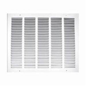 1-Way Stamped Face Return Air Grille, 16 in W x 20 in H x 1/4 in THK, 440 to 1024 cfm, Steel, White Powder Coated, Import