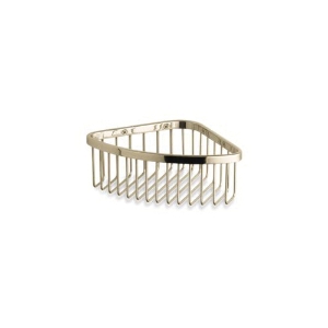 Medium Shower Basket, 3 in H x 6-1/4 in W x 6-1/4 in D, Stainless Steel, Vibrant French Gold