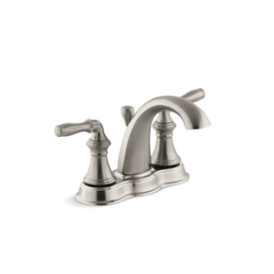 Kohler® 393-N4-BN Devonshire® Centerset Bathroom Sink Faucet, Vibrant® Brushed Nickel, 2 Handles, Pop-Up Drain, 1.2 gpm Flow Rate