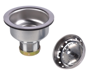 Dearborn® 18 Sink Basket Strainer, 3-3/4 in OAL, NPSM Connection, Stainless Steel, Polished Chrome